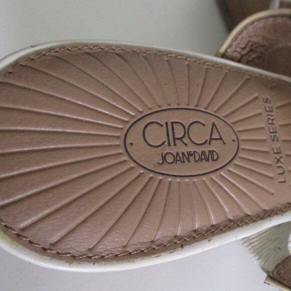 Circa Joan & David "Bethann" Womens Almond Strappy Leather 3.25" Wedge Sandal-8M - Picture 6 of 7